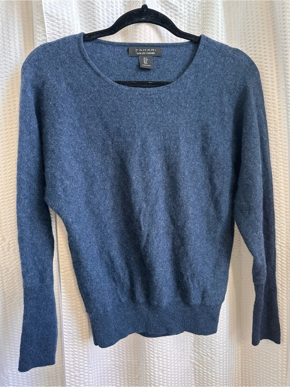 Tahari Cashmere Slate Blue Crewneck Sweater